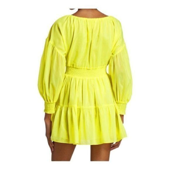 ALICE + Olivia Kiara Puff-Sleeve Minidress Size 4 NWT. Missing two buttons - Picture 4 of 7